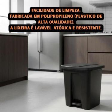 Imagem de Kit 2 Cestos Lixeira com Pedal Escritório Banheiro Cozinha Multiuso Do