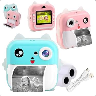 Imagem de Câmera Digital Infantil Instantânea, LCD 2 Polegadas, Rosa e Azul, com Impressão Térmica, HD 1080P, Jogos Interativos, MP3, Reprodutor de Vídeo, para Crianças (azul)