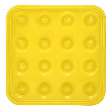 Imagem de Zerodis Bandeja Plástica do Armazenamento da Bola do Snooker Atletismo, Fontes Resistentes Ao Desgaste Bilhar para a Bandeja Salões de Piscina (Amarelo)