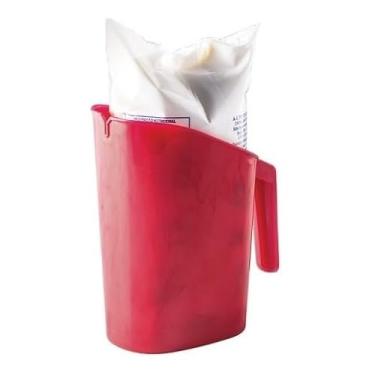 Imagem de Porta Leite De Saquinho Organizador Cozinha Caneco Plastico, Vermelho, 15,0x8,6x16,0 cm