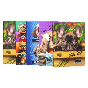 Imagem de Caderno Brochura Grande 80 Folhas Capa Dura Pet 5 Unidades - Jandaia