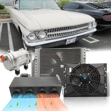 Imagem de Unidade A/C sob o painel 12000 BTU, ar condicionado KNOLET de 12 V com aquecimento, sistema universal de kit de ar condicionado de 12 volts, unidade CA subterrânea elétrica de 12 V CC, resfriamento