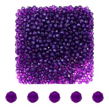 Imagem de Mandala Crafts Contas de cristal redondas roxas de 3 mm – 1000 contas de vidro facetadas para fabricação de joias, suprimentos de contas, artesanato DIY, pulseiras, colares, brincos e contas