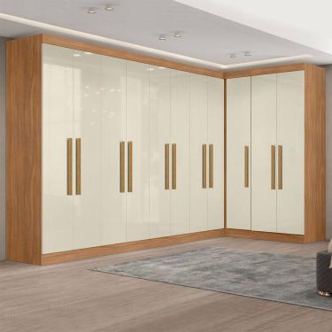 Imagem de Guarda-Roupa Modulado German 11 Portas 4 Gavetas Cinamomo/Off White - Maxel