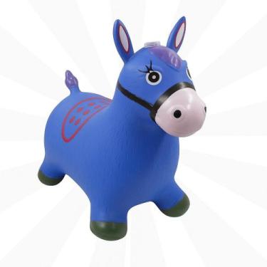 Imagem de Cavalinho Upa Upa Plástico Á Pilha - Jr Toys, Azul