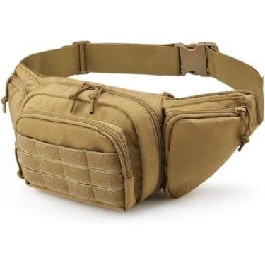 Imagem de Pochete Bolsa Tática Militar – Saque Rápido, Compacta, Impermeável e Reforçada, Ideal para Atividades ao Ar Livre(Caquí)