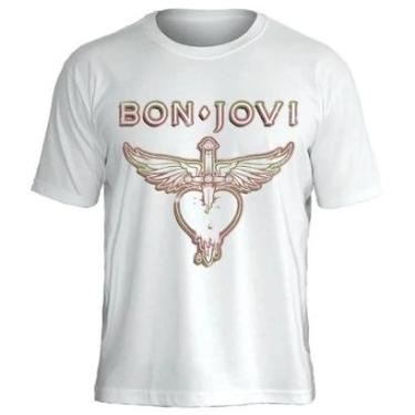 Imagem de Camiseta Bon Jovi Stamp Unissex em Algodão-Unissex