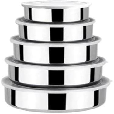 Imagem de Potes de aco inoxidavel hermeticos para armazenamento de alimentos frescos, duraveis
