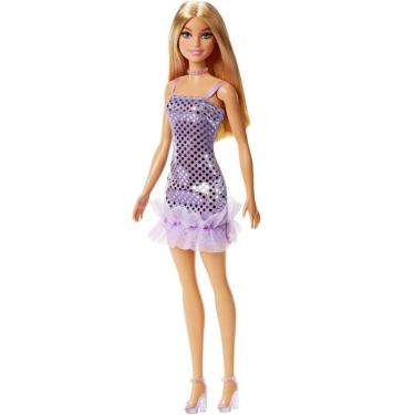 Imagem de Boneca Barbie Fashionista Vestido Glitter Loira Mattel