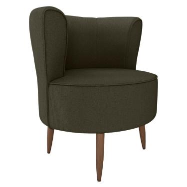 Imagem de Poltrona Decorativa Pes Palito Savana Veludo Light Milani Store Marrom Claro