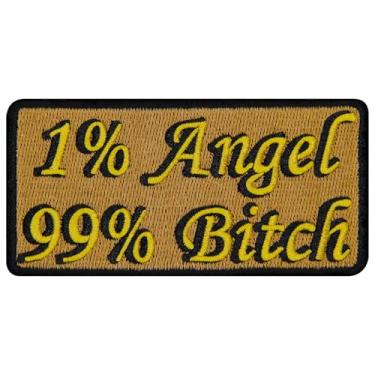 Imagem de Rocking Planet Emblema bordado 1% Angel 99% B*tch Patch Biker Applique Iron On Sew On Emblem