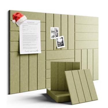 Imagem de Fluxynara Quadro de avisos de feltro grande 122 x 91 cm Alternativo para quadro de cortiça - pacote com 6 com 40 abas adesivas removíveis seguras, quadros de cortiça para paredes, quadro de cortiça