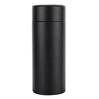 Imagem de Aqur2020 Caixa de Armazenamento de Charutos de Couro PU, Umidificador de 6 Capacidades Com Forro de Cedro Espanhol, Inclui Higrômetro e Umidificador para Casa e Viagens, 7,9 pol. (Preta)