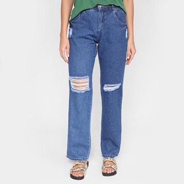 Imagem de Calça Jeans Biotipo Mom Jeans Rasgada Feminina-Feminino