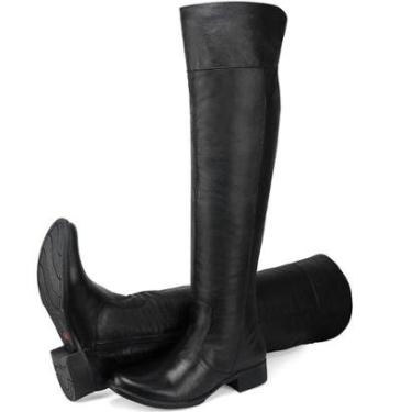 Imagem de Bota Feminina Over The Knee Cano Longo em Couro Cla-Cle-Feminino