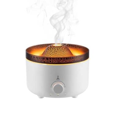 Imagem de Difusor de Óleo Essencial Umidificador 560ml com Timer 3h 6h Lâmpada Chama Simulada Ar para Casa Quarto Escritório