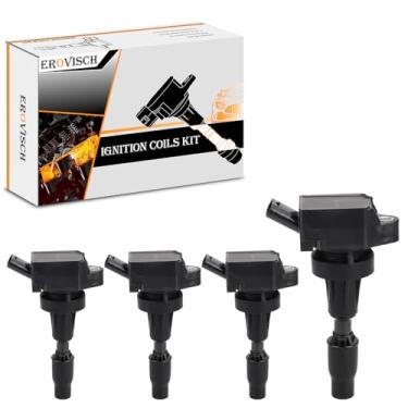 Imagem de Pacotes de bobina de ignição UF817 (conjunto de 4) - Compatível com Hyundai Elantra GT Kona Sonata Tucson Veloster Kia Forte Koup Forte5 Optima Seltos Soul - L4 1.6L - Substitui OEM 27301-2B120