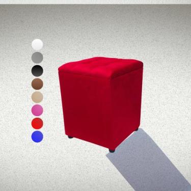 Imagem de Puff Baú Quadrado Apoiador Fácil de Limpar Porta Objetos - Realizar, V
