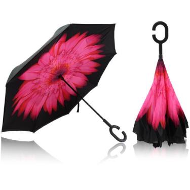 Imagem de Guarda Chuva Invertido Reforçado Tecido Duplo Para Carros  Invertido E