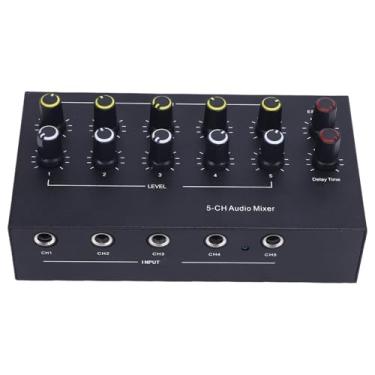 Imagem de AUNMAS Mixer de 5 Canais Com Reverb de Atraso, Mini Mixer de áudio de Liga de Alumínio, Suporta Teclados de Baixo de Guitarra para Apresentações Ao Ar Livre