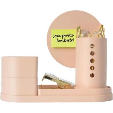 Imagem de Acessório para Mesa Organizador Collage Rosa Antigo 5 Peças KIT - Poli