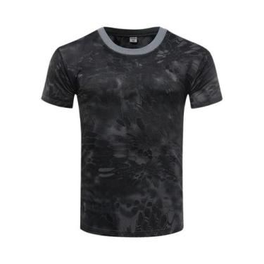 Imagem de Camiseta Masculina Camuflada 3D De Gola Redonda Com Manga Curta Leve C