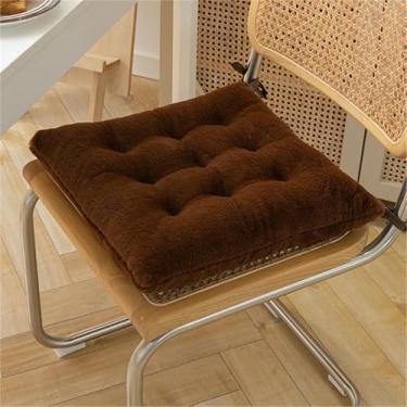 Imagem de Almofadas de cor sólida para cadeiras de jantar, antiderrapantes, macias e espessas, com amarras, para móveis de jardim e sala de jantar.