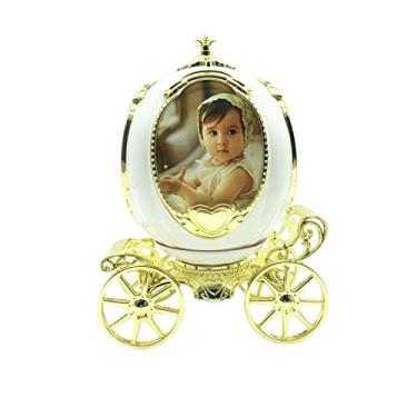 Imagem de Molduras personalizadas abóbora carro moldura de foto caixa de música moldura de mesa giratória foto festa casamento acessório decorativo moldura (ouro) (ouro)