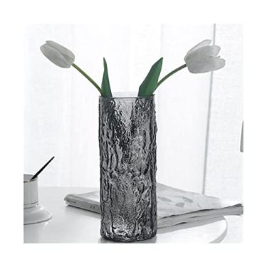Imagem de KEG801302 Vasos criativos simples e modernos para sala de estar extremamente congelados INS vaso de vidro decoração arranjo flores rosa cinza vaso de mesa (pequeno)