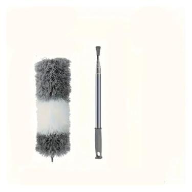 Imagem de Espanador retrátil extralongo cabeça dobrável escova lavável tetos altos ventiladores móveis carro ferramenta de limpeza reutilizável (branco)
