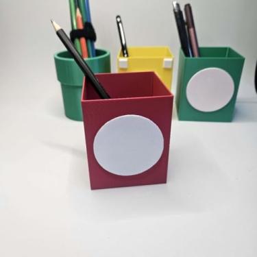 Imagem de Kit de 4 Organizadores Criativos - Porta-Caneta e Lápis para Mesa de Escritório e Home Office, Design Único e Prático (APENAS MARIO)