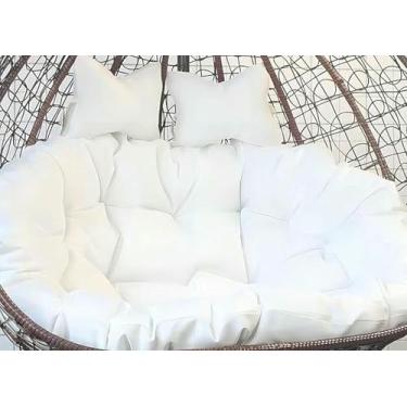 Imagem de Almofada de substituição para cadeira suspensa de jardim tipo ovo, 2 lugares, 59 x 43 polegadas (150 x 109 cm), almofada para cadeira suspensa dupla tipo rede (cadeira não incluída).
