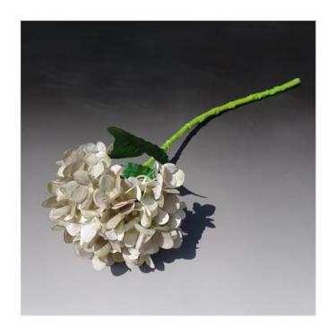 Imagem de KEG801302 Flores falsas ramo único grande hortênsia flores artificiais imitação de flores falsas hortênsia floral buquê de casamento festa decoração de casa flores (cinza)