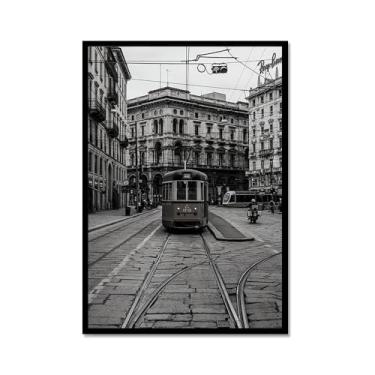 Imagem de Impressão em tela de fotografia de paisagem em preto e branco cenário da Itália para decoração de sala de estar - Veneza, Costa Amalfitana, Roma, Milão, Five Oceanside Towns Pôster de arte de parede