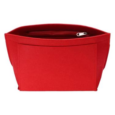 Imagem de AKEIE Inserção organizadora de bolsa média, organizador de bolsa de feltro com zíper, forro interno para manter a forma da bolsa, mochila, bolsa de ombro
