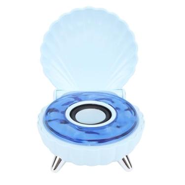 Imagem de GOWENIC Luz Noturna Alto-falante Bluetooth Sem Fio Portátil Exclusivo Em Formato de Concha Abajur de Cabeceira Com LED Colorido, Melhor Presente para Crianças Crianças Estudantes (Azul)