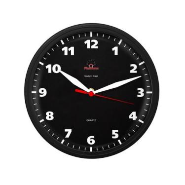 Imagem de Relógio de Parede Redondo Ômega Preto Preto Plashome Sala cozinha e es