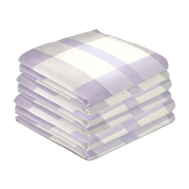 Imagem de Wassud Toalhas de prato de cozinha com design xadrez lavanda pastel pacote com 6 panos de prato macios com laço para pendurar toalha de mão de secagem rápida super absorvente toalhas de chá de mesa