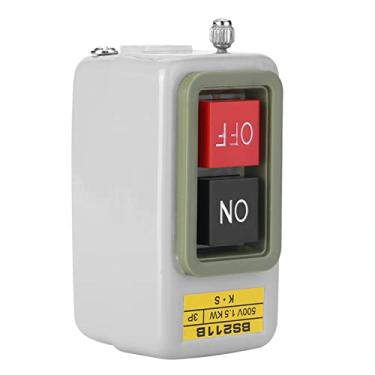 Imagem de Generic Interruptor de Botão Liga/desliga Com Travamento Automático 3p para Controle de Motor e Circuito Elétrico, Material Durável para Ac 220v/380v Bs211b