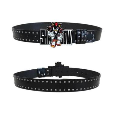 Imagem de Cinto Unissex Preto Gótico Y2K Com Desenho De Gato Sonic, Jeans De Lux