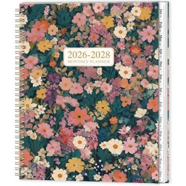 Imagem de Agenda mensal 2026-2028 - planejador/calendário mensal de 2 anos 2026-2028, julho de 2026 a junho de 2028, 23 x 28 cm, 24 abas mensais, bolso frente e verso, encadernação com fio duplo, feriados