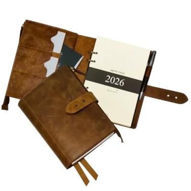 Imagem de Agenda Diária Couro 2025 230-R Personalizada Raffai Couros (Caramelo Envelhecido).