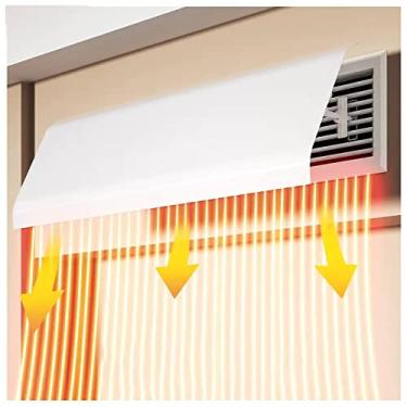 Imagem de Defletor de ar condicionado ajustável, 100 cm, branco, evita o sopro de ar frio, serve para AC central e várias saídas de ar, melhora o conforto e a eficiência