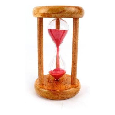 Imagem de Ampulheta Madeira E Vidro Relógio De Areia Vermelho 10 Seg F - GS