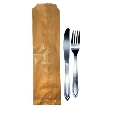 Imagem de Envelope Kraft para Talheres 80G 7x23cm c/500un - Pluma