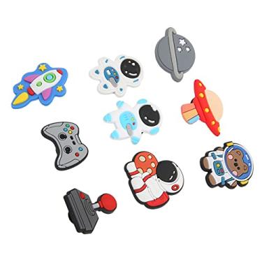 Imagem de ZJchao Espaço Planeta Sapato Pvc Desenho Animado Nave Espacial Decorações de Sapato para Crianças Meninos Meninas 50 Peças Acessórios de Calçados Coloridos