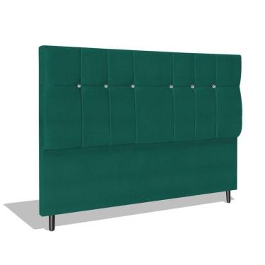 Imagem de Cabeceira Estofada Box Casal Queen Size Encosto Para Cama Audi X 1 164x126 Cm Azul Tiffany