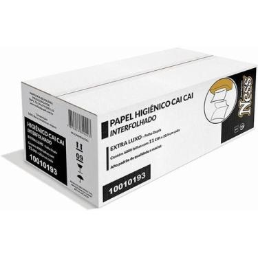 Imagem de Papel Higiênico Interfolhado Cai-Cai folha dupla Ness com 6.000 folhas