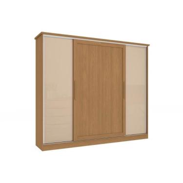 Imagem de Guarda Roupa Casal 4 Portas de Correr e 4 Gavetas N565 Canela/Macadamia - Kappesberg
