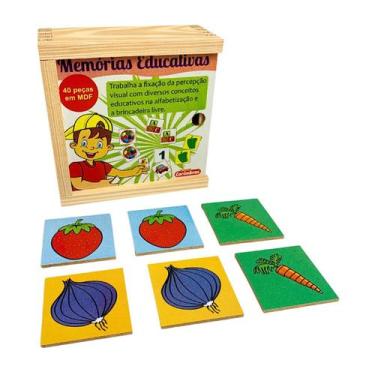 Imagem de Memória Legumes e Frutas Jogo Pedagógico Infantil Brinquedos Educativo